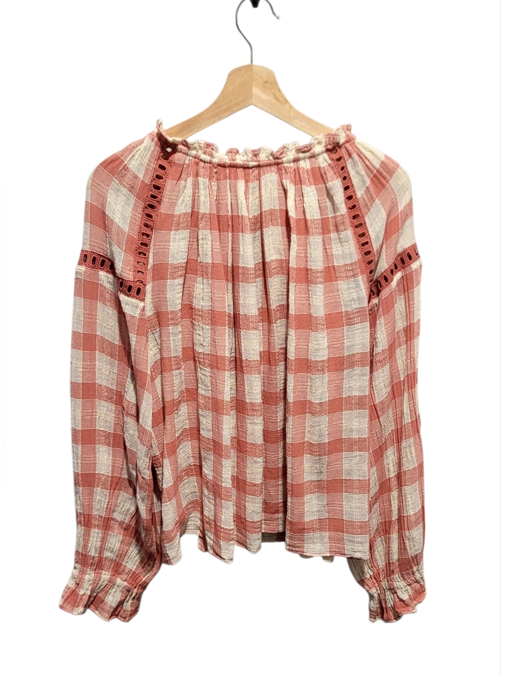 Free People Gingham Honey Grove Top Size Large - Picture 2 of 6